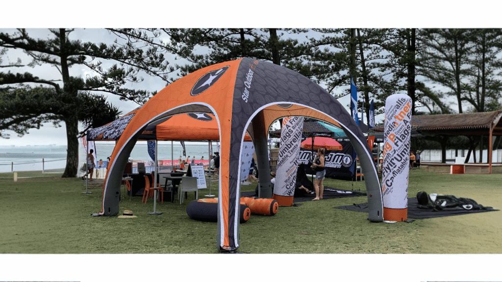 branded inflatable dome shelter for festivals