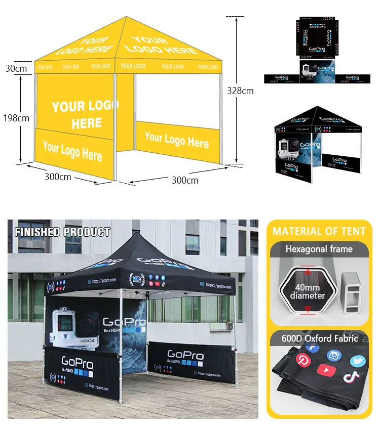 branded canopy tent for trade show promotion