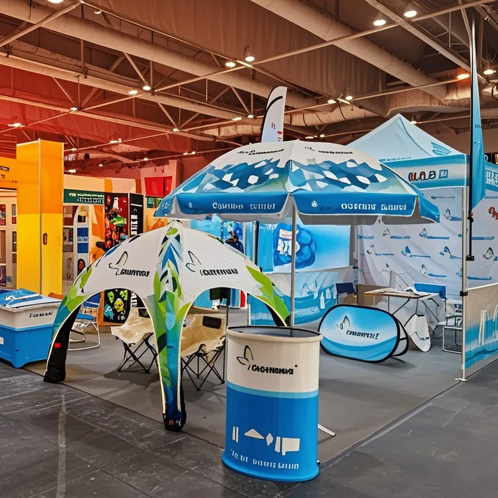 Pop Up Tent with custom branding at a trade show