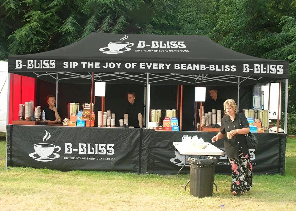 Branded food tents durable canopy for repeated outdoor events