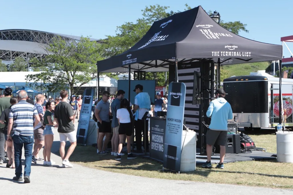 pop-up canopy tent set up at outdoor event