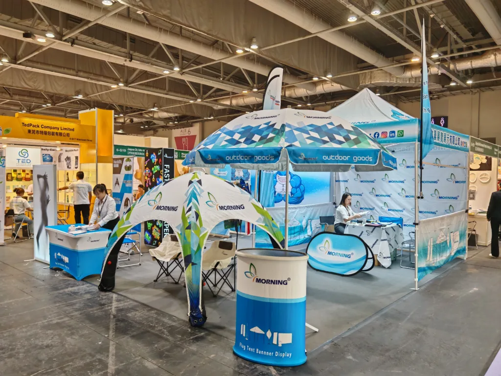 Coordinated custom tent and event displays prepared by MorningTents